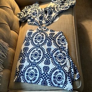 Shein Blue white dress size Small NWT Resort wear